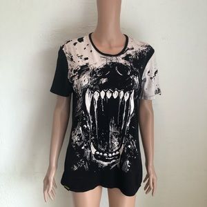 Cinema Underground Black Unisex T-Shirt Size S Wolf Teeth Wild Rage Graphic Tee